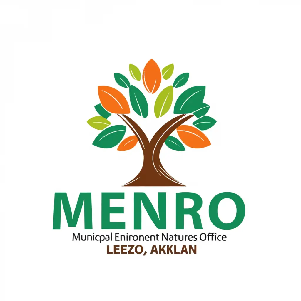 a logo design, with the text "MUNICIPAL ENVIRONMENT AND NATURAL RESOURCES OFFICE, Lezo, Aklan", main symbol: MUNICIPAL ENVIRONMENT AND NATURAL RESOURCES OFFICE, Lezo, Aklan, Moderate, clear background