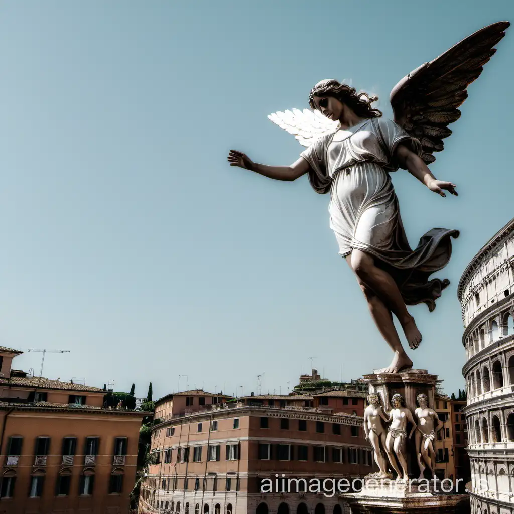 An angel flying on Rome