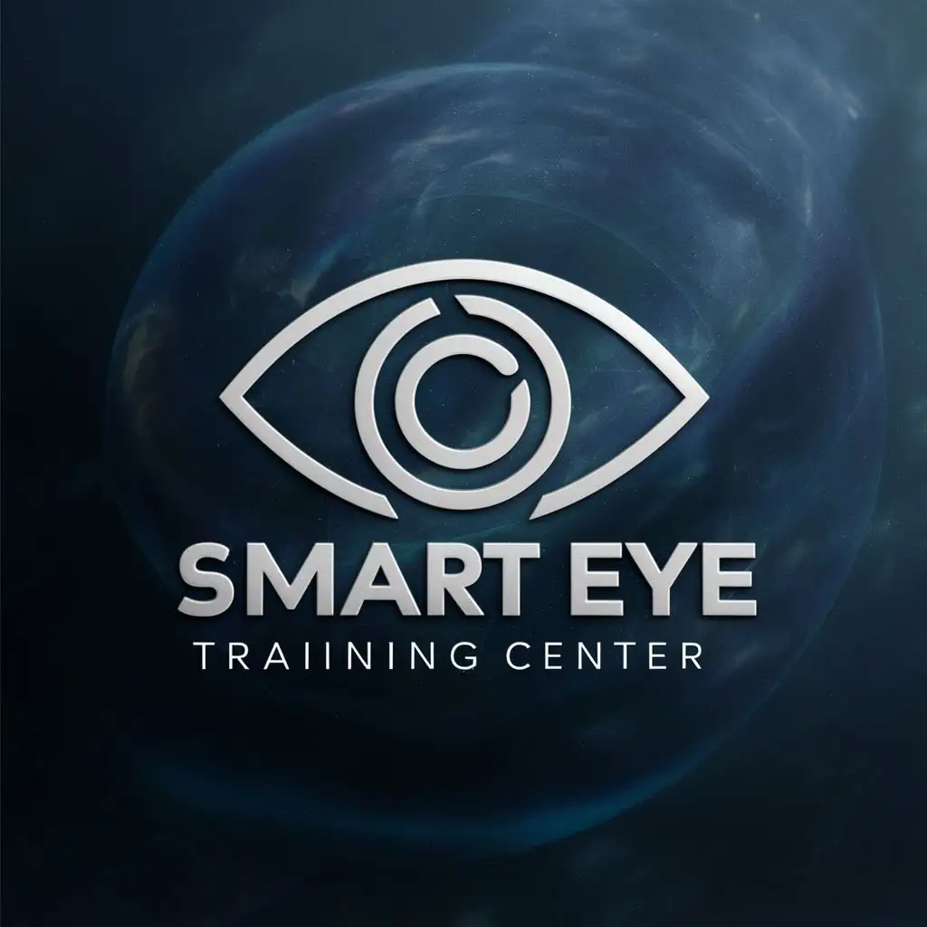 logo, Eye, with the text "Smart eye training center", typography, be used in Technology industry