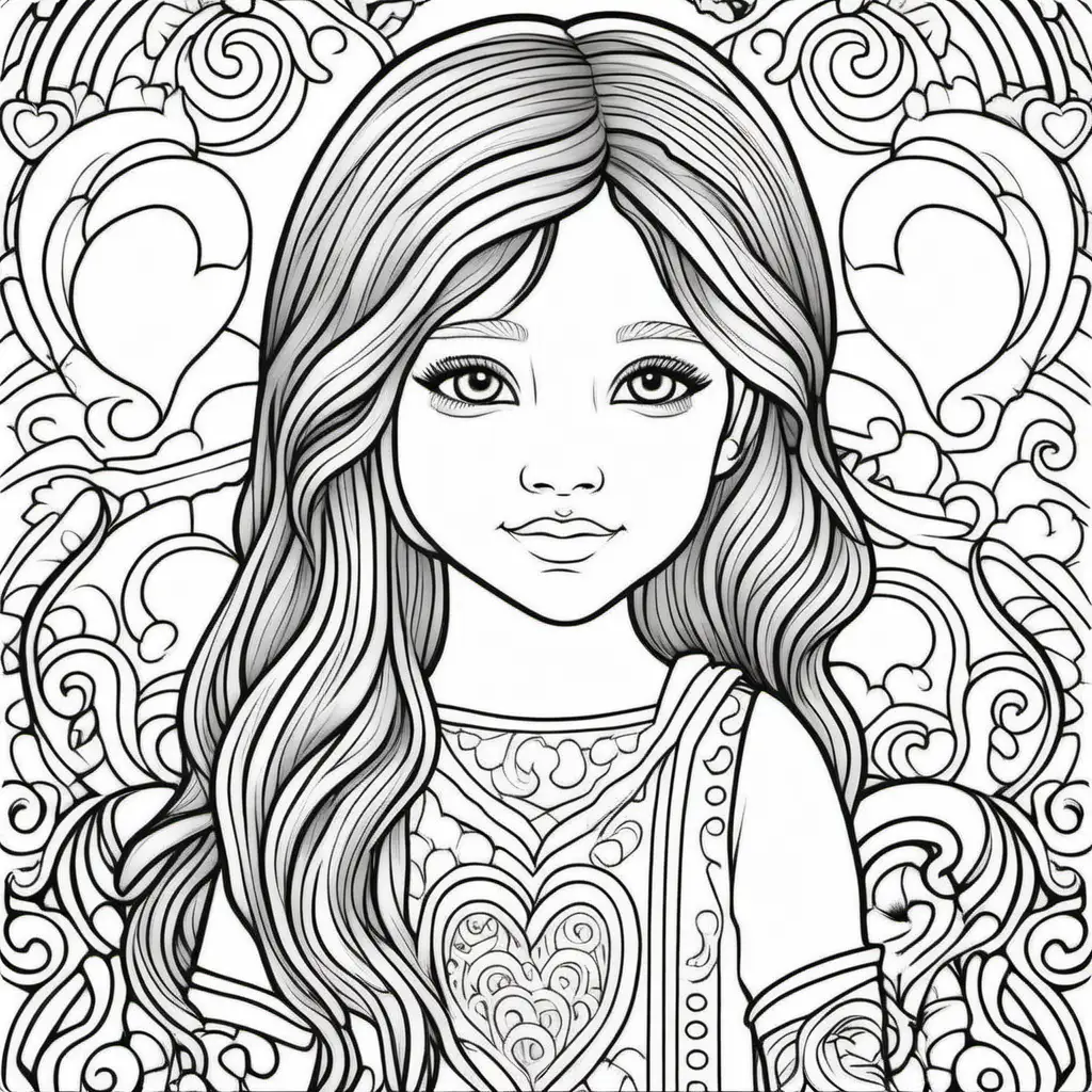 Heart BorderFree Coloring Book Pages for Creative Children