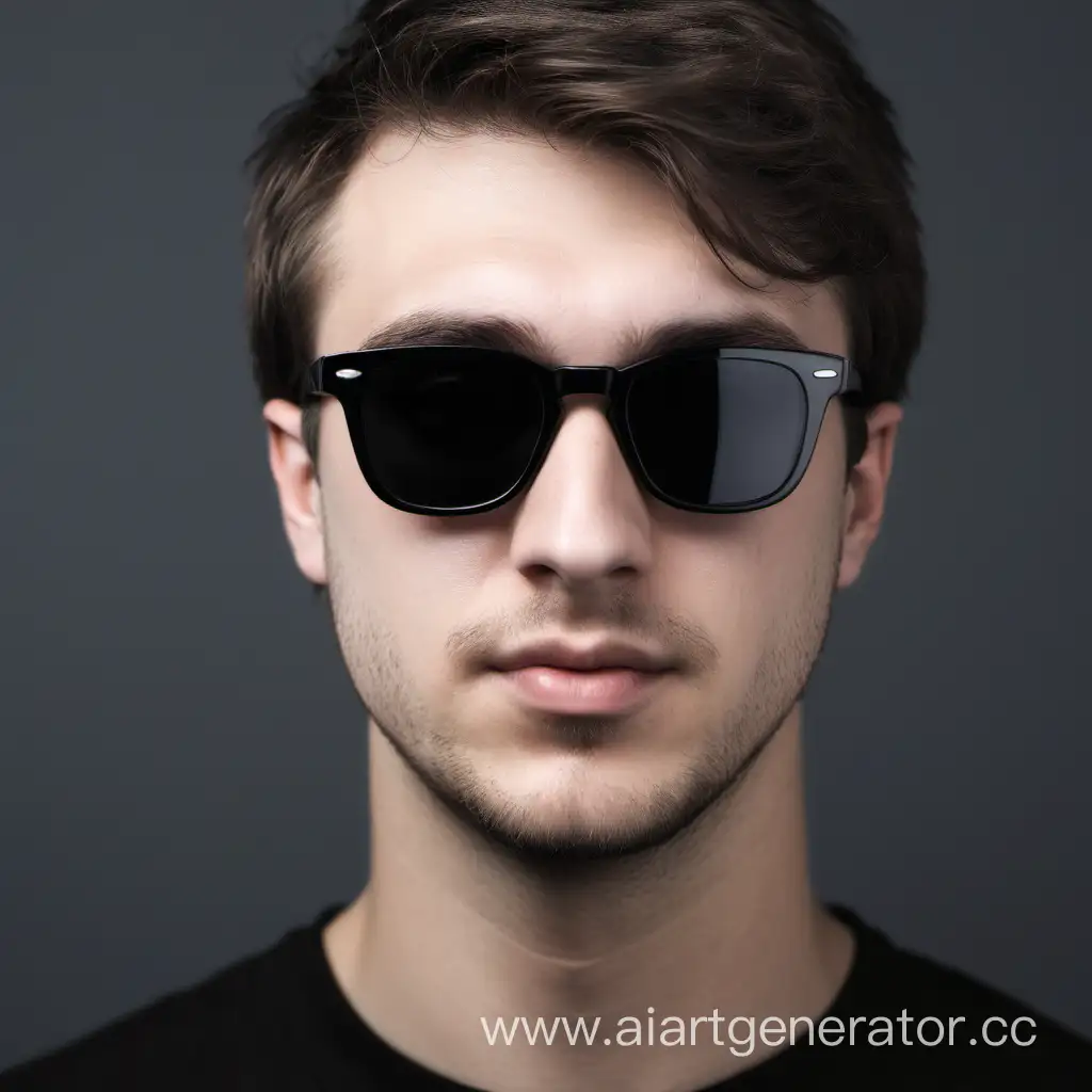 Кавказец парень, 25 лет, в чёрных очках, чёрные тонированные стекла на очках ,не видно глаз


