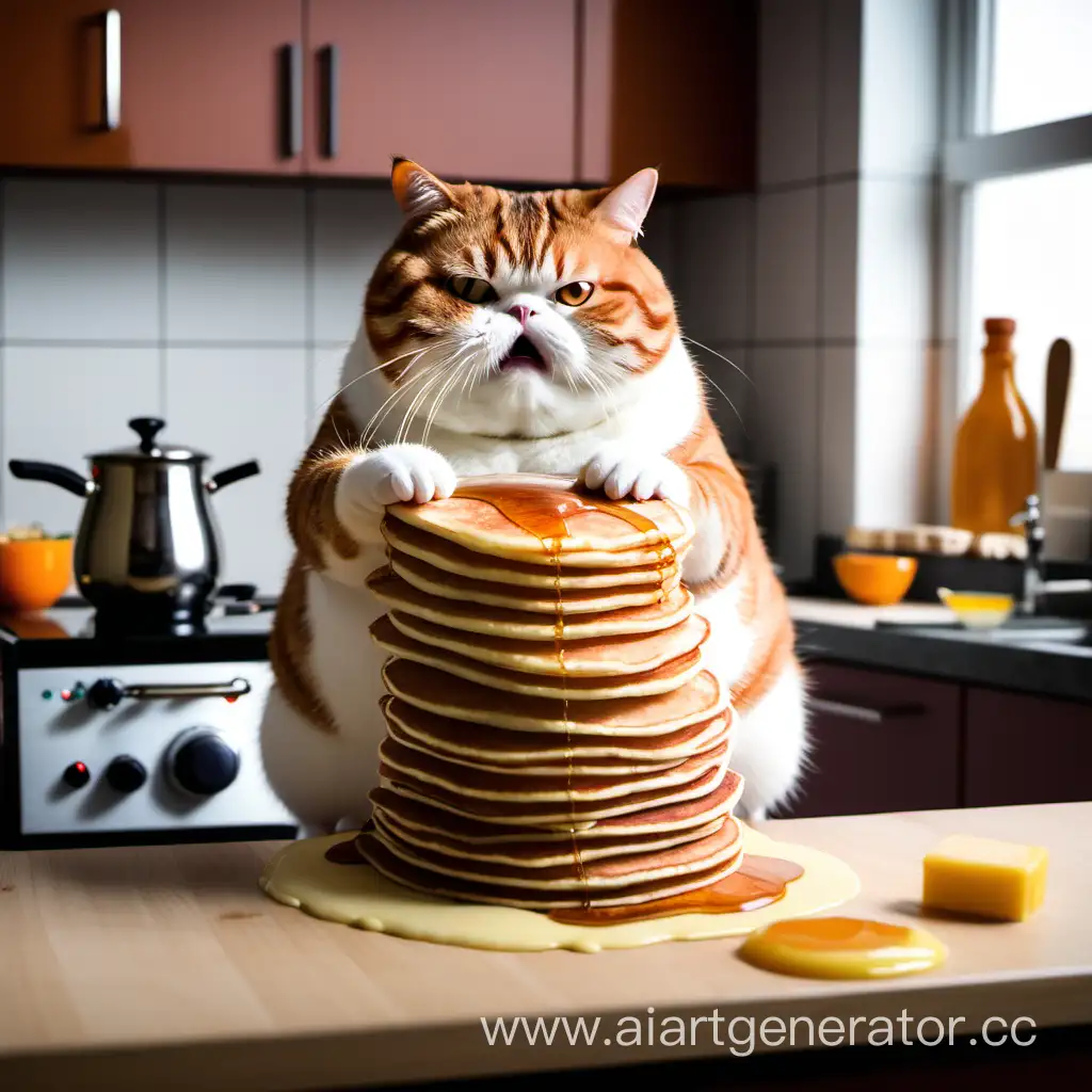 Chubby-Cat-Cooking-Delicious-Pancakes