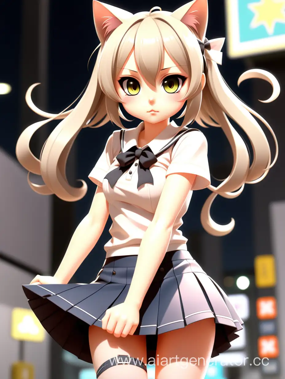 Adorable-Anime-Catgirl-Loli-in-Stylish-MiniSkirt