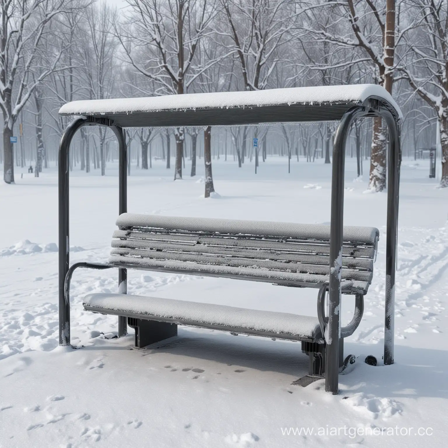 Winter-City-Scene-Heat-Pipes-at-Public-Bus-Stop
