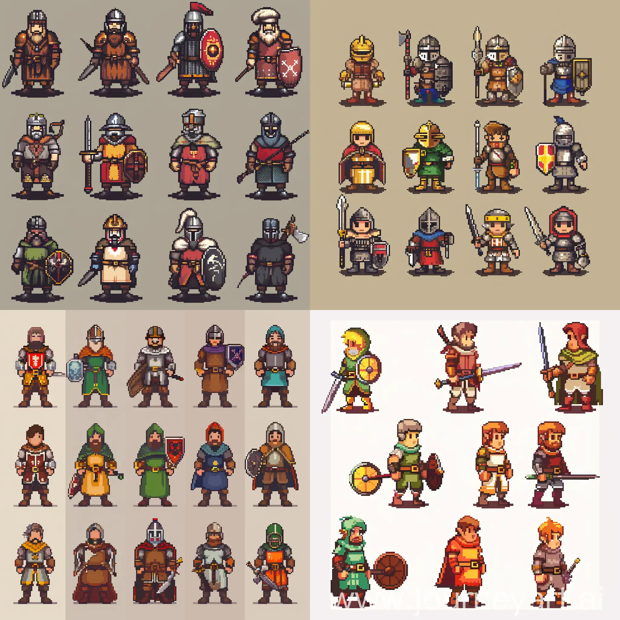 Medieval-Pixel-Art-Character-Sprite-Sheet-for-Game-Design