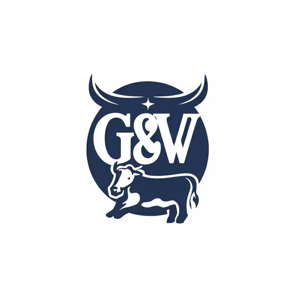 logo, Cow, with the text "G & W", typography, be used in Retail industry
