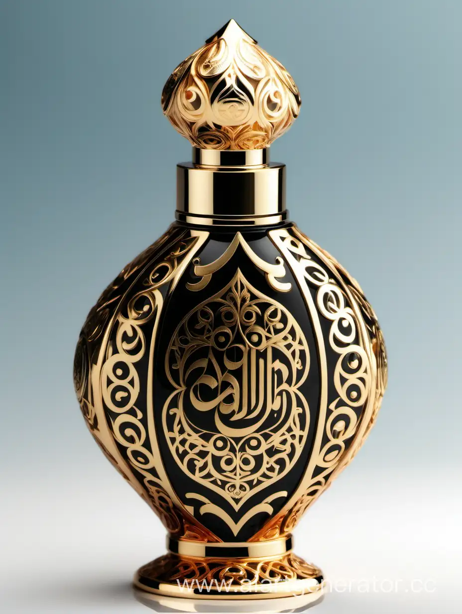 Luxury Perfume decorative with Arabic calligraphic ornamental long double height cap