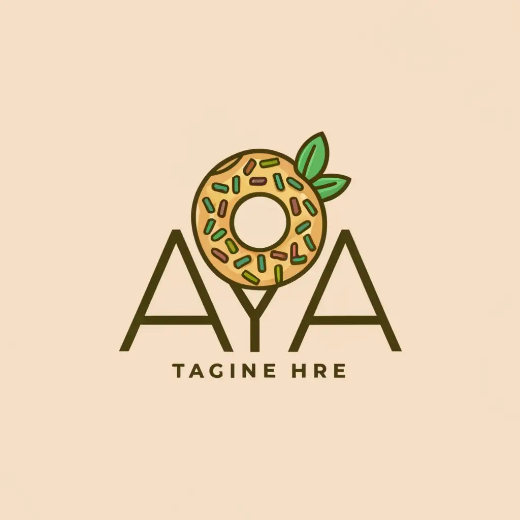 a logo design,with the text "AYA", main symbol:Donuts 
Nature
,Moderate,clear background