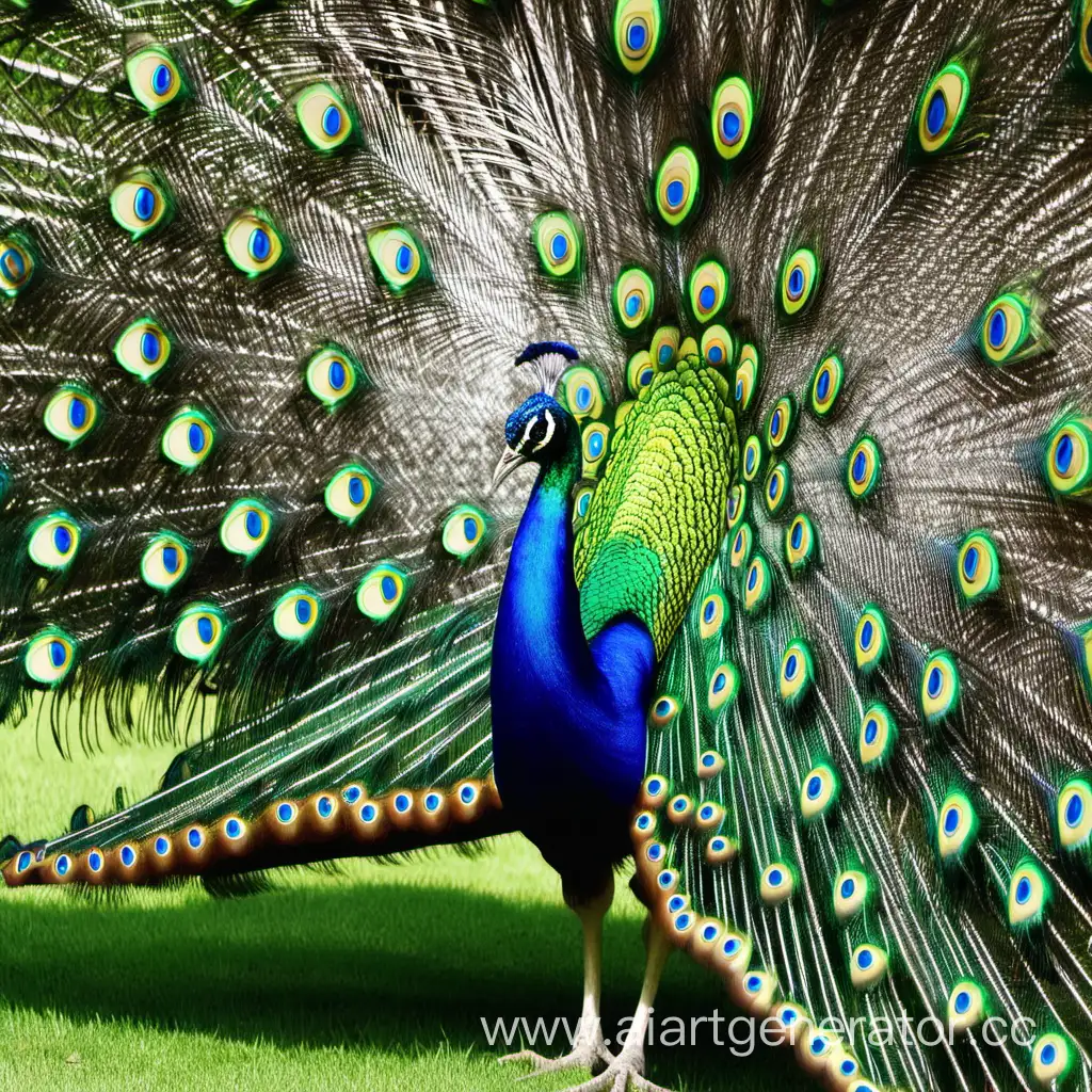 Vibrant-Peacock-Displaying-Colorful-Plumage