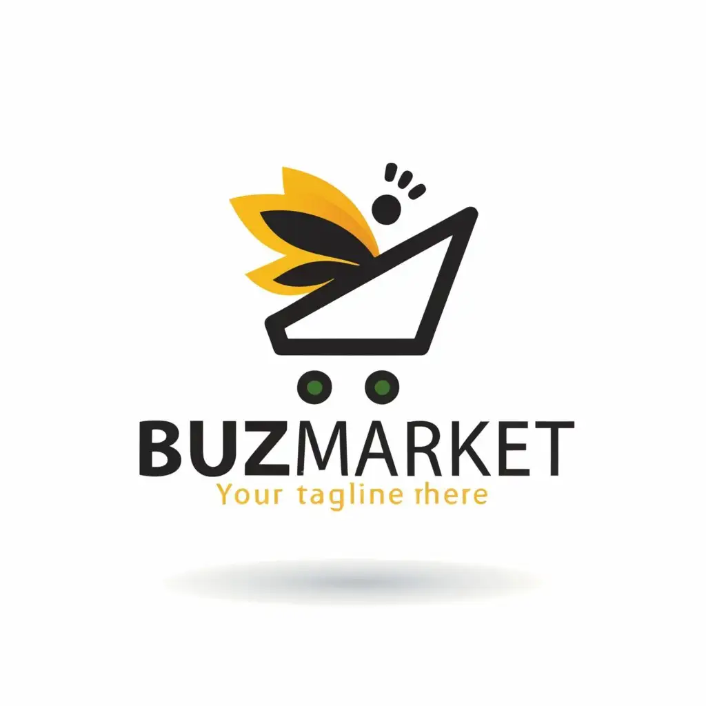 LOGO-Design-For-Buzz-Market-Vibrant-Shopping-Cart-with-ECommerce-Flavor