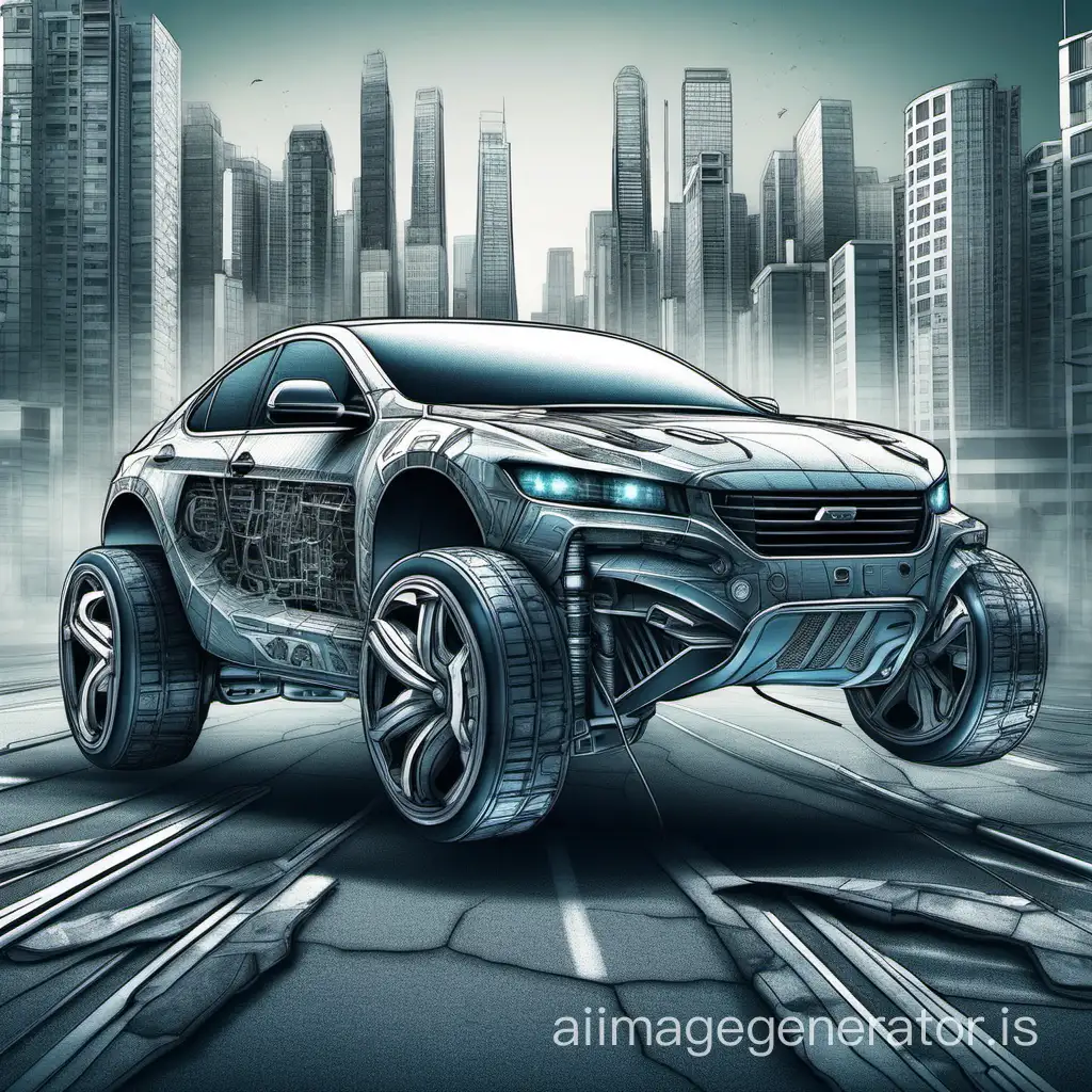 Bionic-Car-Artwork-Futuristic-Cityscape-Drive