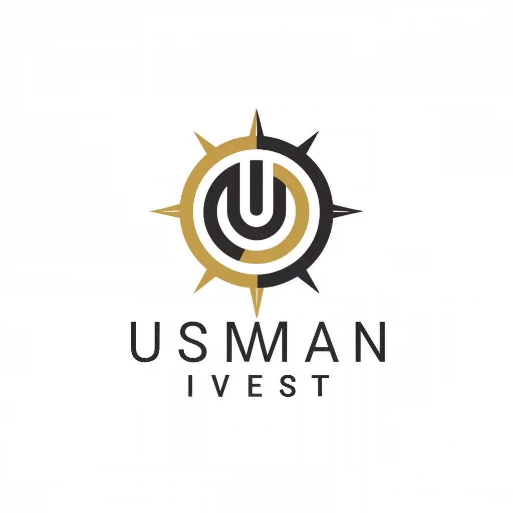 a logo design,with the text "Usman Invest", main symbol:Usman Invest,Moderate,clear background
