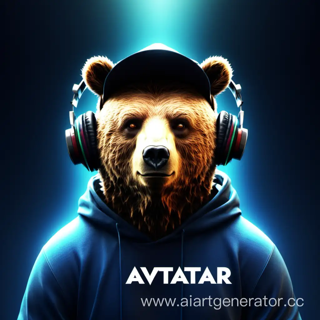 Аватарка для музыкального канала, медведь, 16k