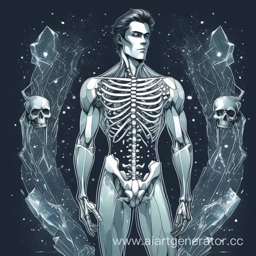 Crystal-and-Glass-Hybrid-Man-with-Shining-Arm-Bones