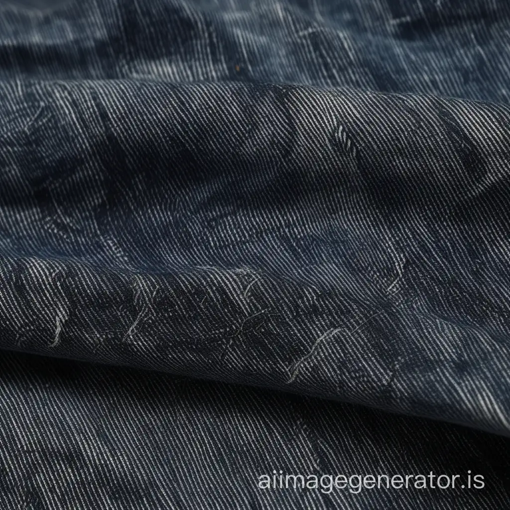 Create trendy & Stylish strong indigo Black  denim , overall effect is a faded and mottled appearance on the denim fabric  for men having contrast stitching with dutch angle view.
