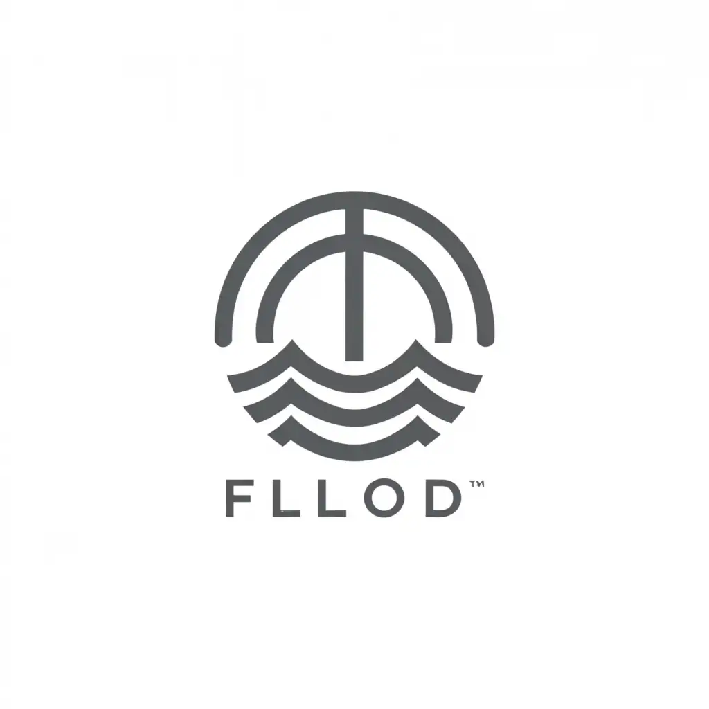 a logo design,with the text "Flood", main symbol:Water level,Minimalistic,be used in Technology industry,clear background