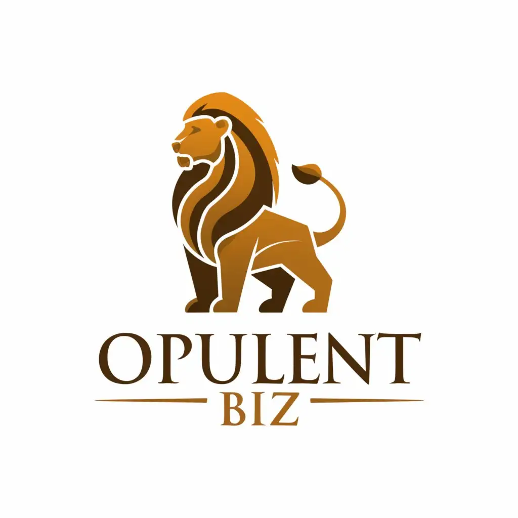 a logo design,with the text "OPULENT BIZ", main symbol:Lion,Moderate,be used in Automotive industry,clear background