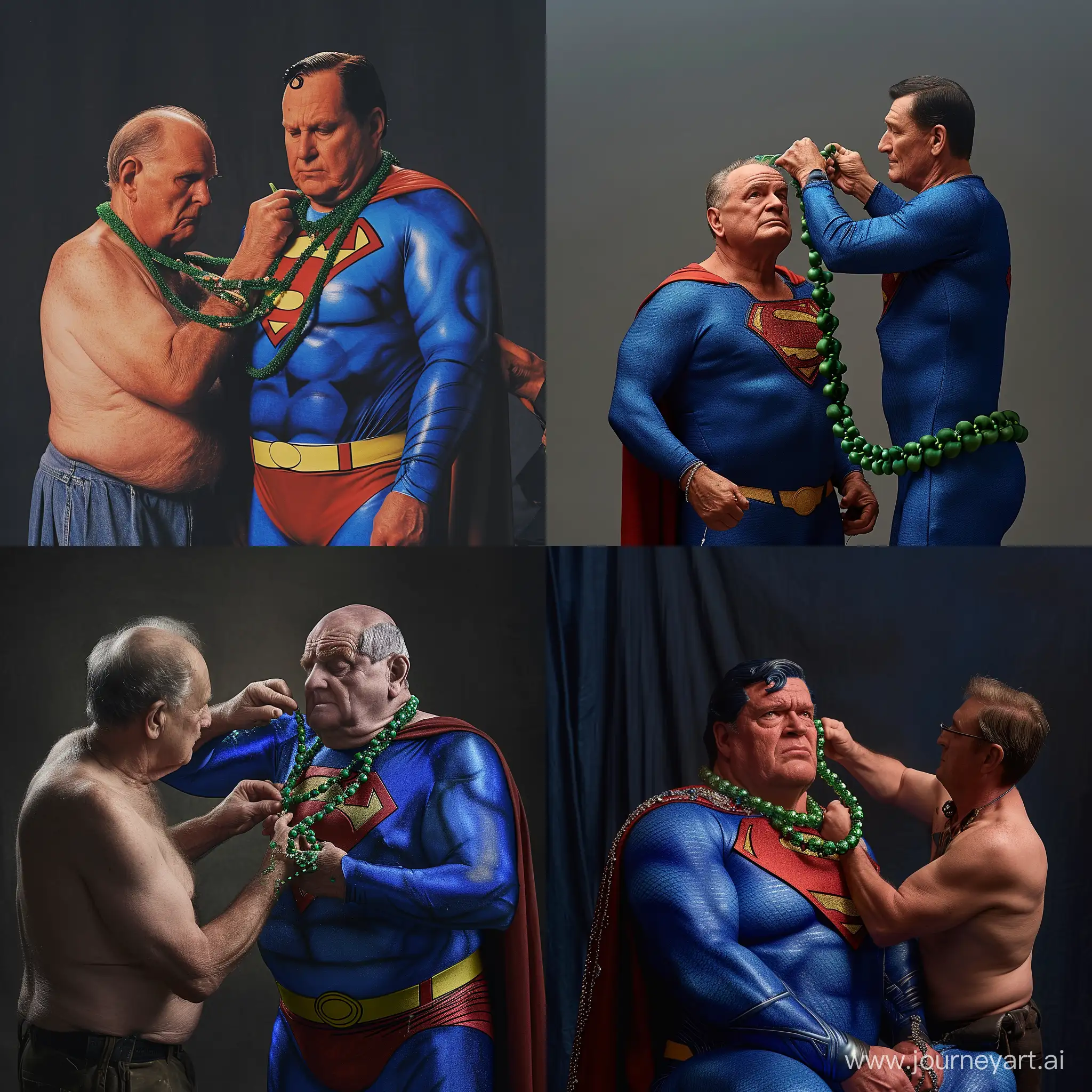 Elderly-Superman-Receives-a-Special-Green-Necklace