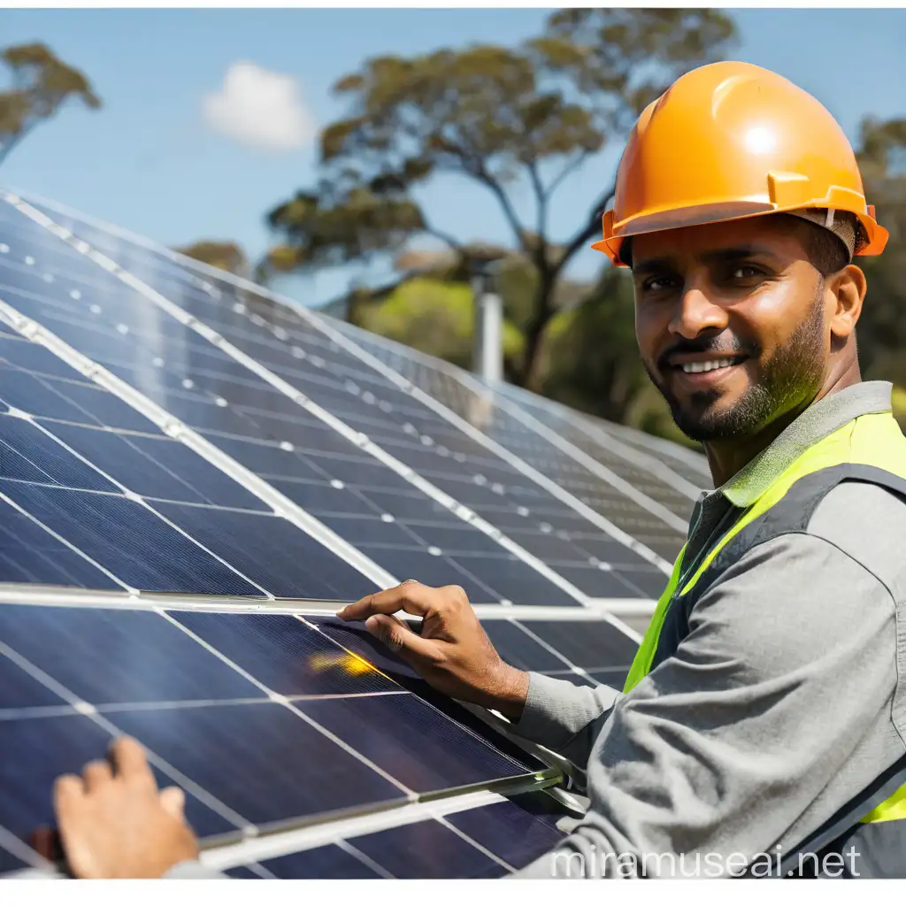 Professional Solar Panel Installation Skilled Man Installing Brown Solar Panels