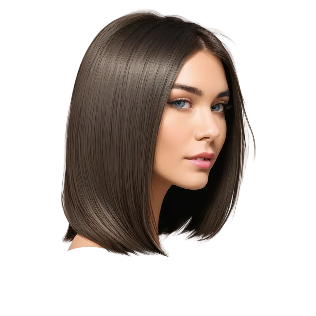 Cartoon-Beauty-with-Angled-Bob-Hair-PNG-Image-for-Stunning-Front-View-Illustrations