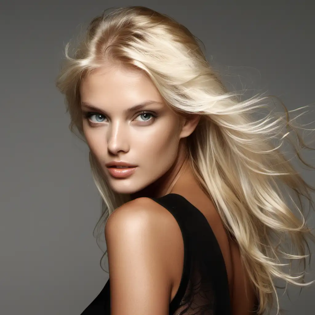 Captivating Portrait of a Beautiful Supermodel Blonde