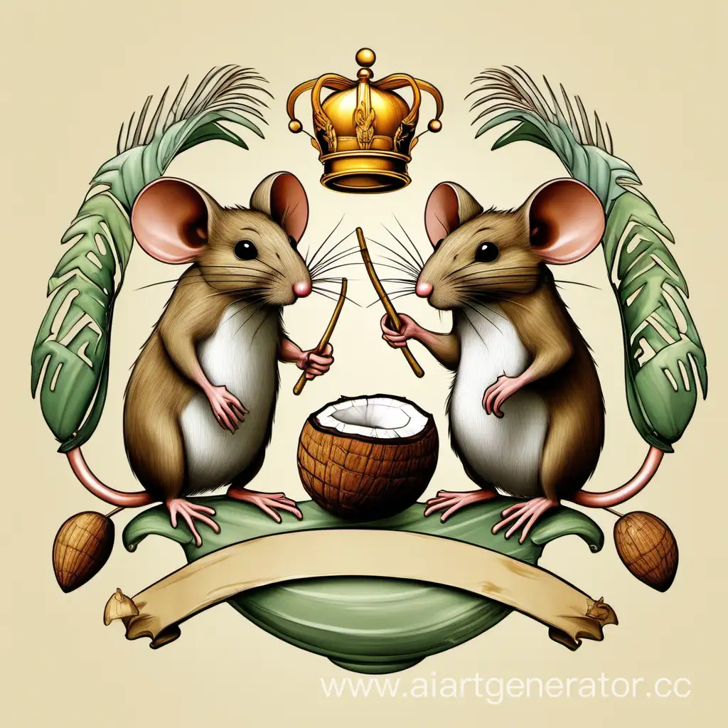 Coat-of-Arms-featuring-Two-Mice-Holding-a-Coconut