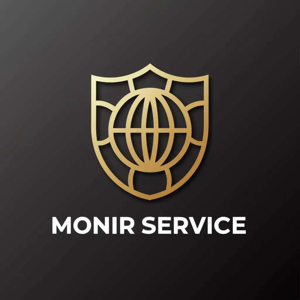 a logo design,with the text "Monir Service", main symbol:round half earth, protection,Moderate,be used in Technology industry,clear background