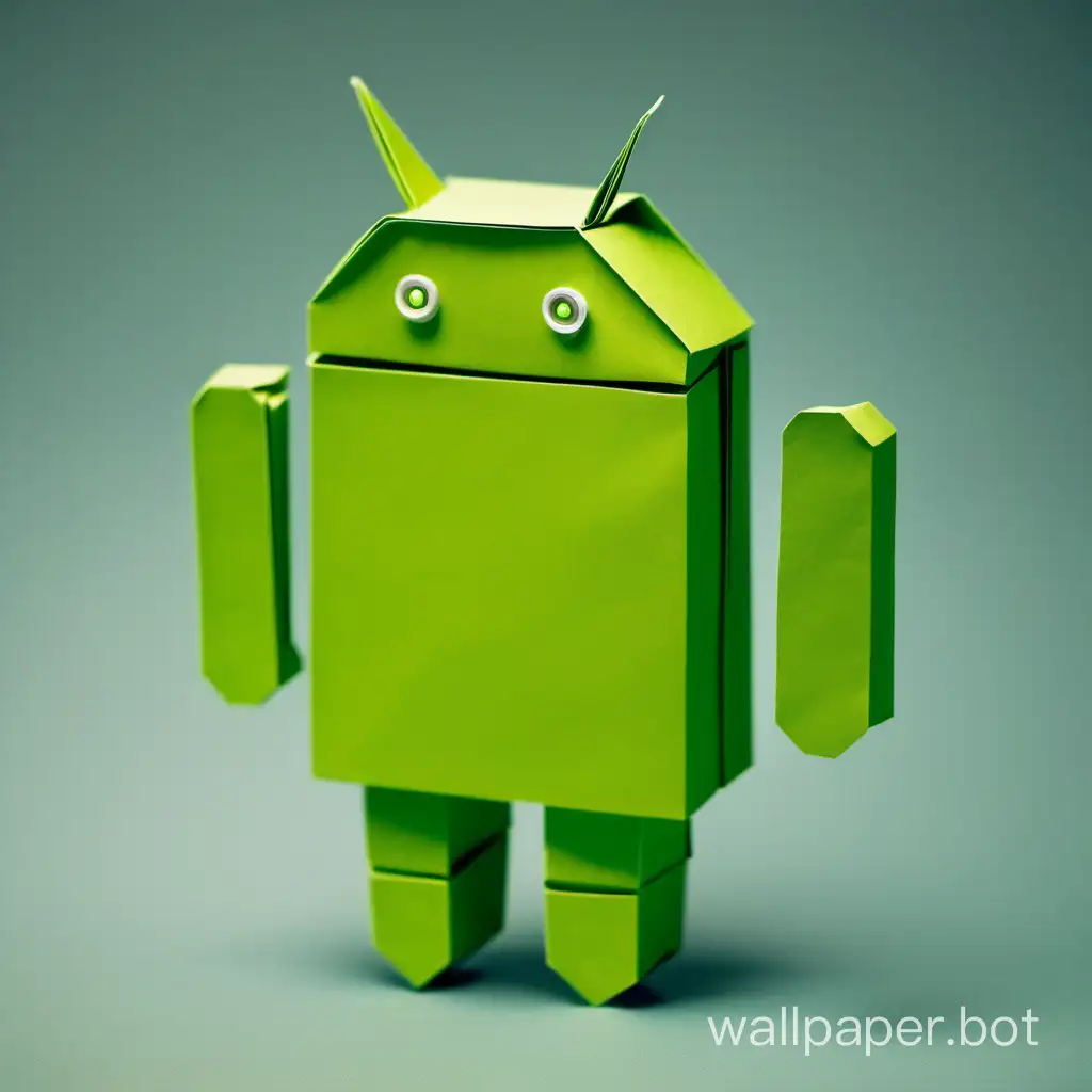 Colorful-Android-Origami-Sculptures-on-Vibrant-Background