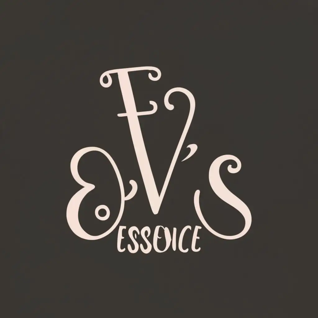 logo, perfume, with the text "Evi's Essence", typography