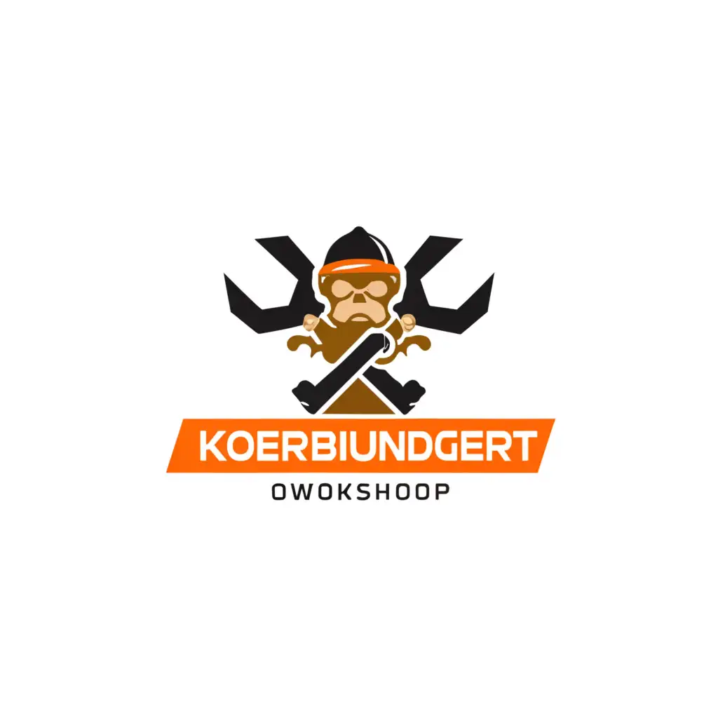 a logo design,with the text "koerbiundgert", main symbol:Monkey wrench workshop,Moderate,be used in Automotive industry,clear background