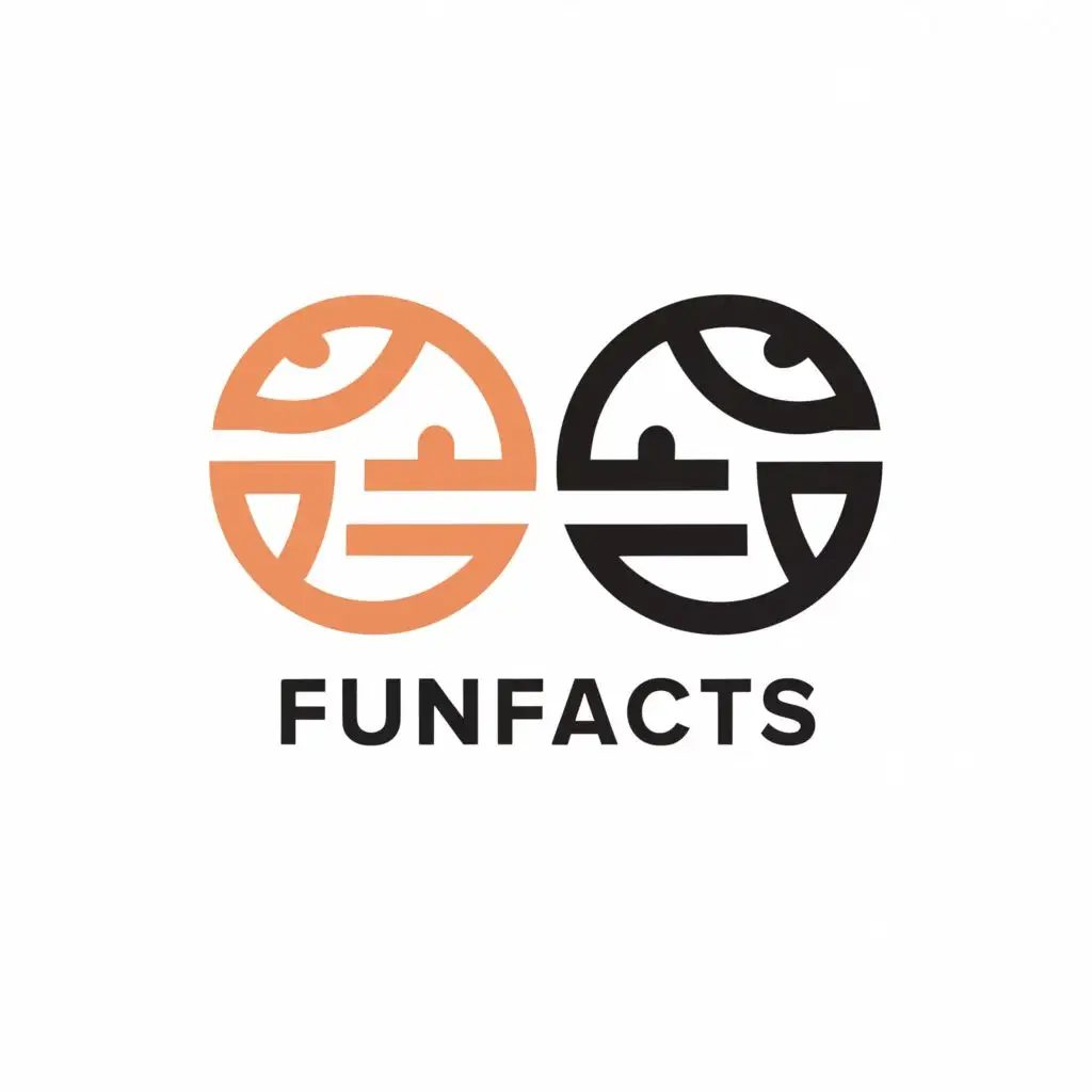 a logo design,with the text "Funfacts", main symbol:Emily face and serious face,Moderate,clear background
