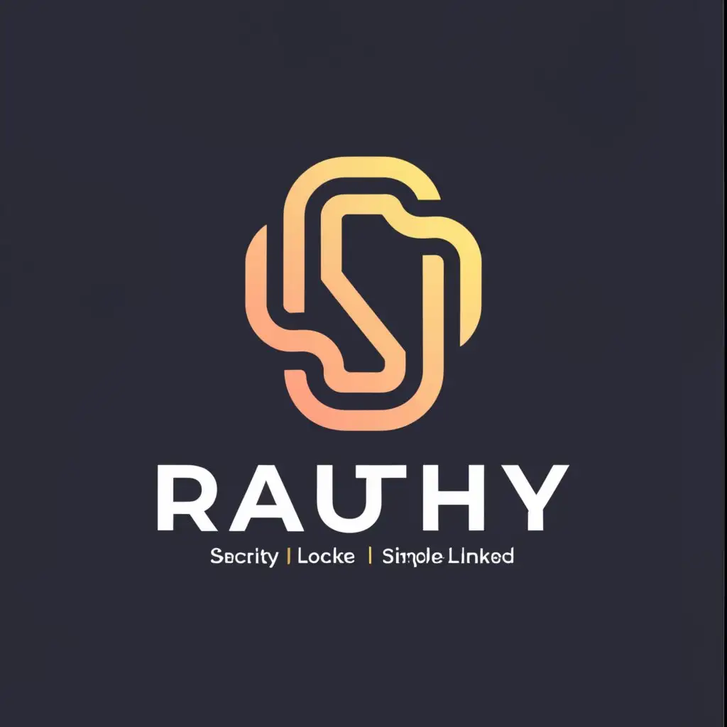 a logo design,with the text "Rauthy, chains, security, strong, locked, simple, safe, linked", main symbol:safe with linkes,Minimalistic,be used in Internet industry,clear background