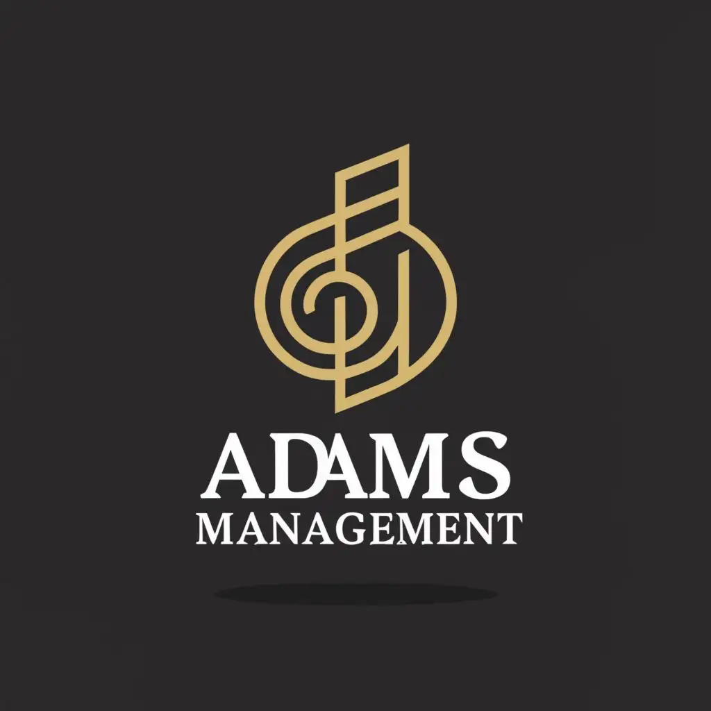 a logo design,with the text "Adams Management", main symbol:Treble Clef,Moderate,be used in Events industry,clear background