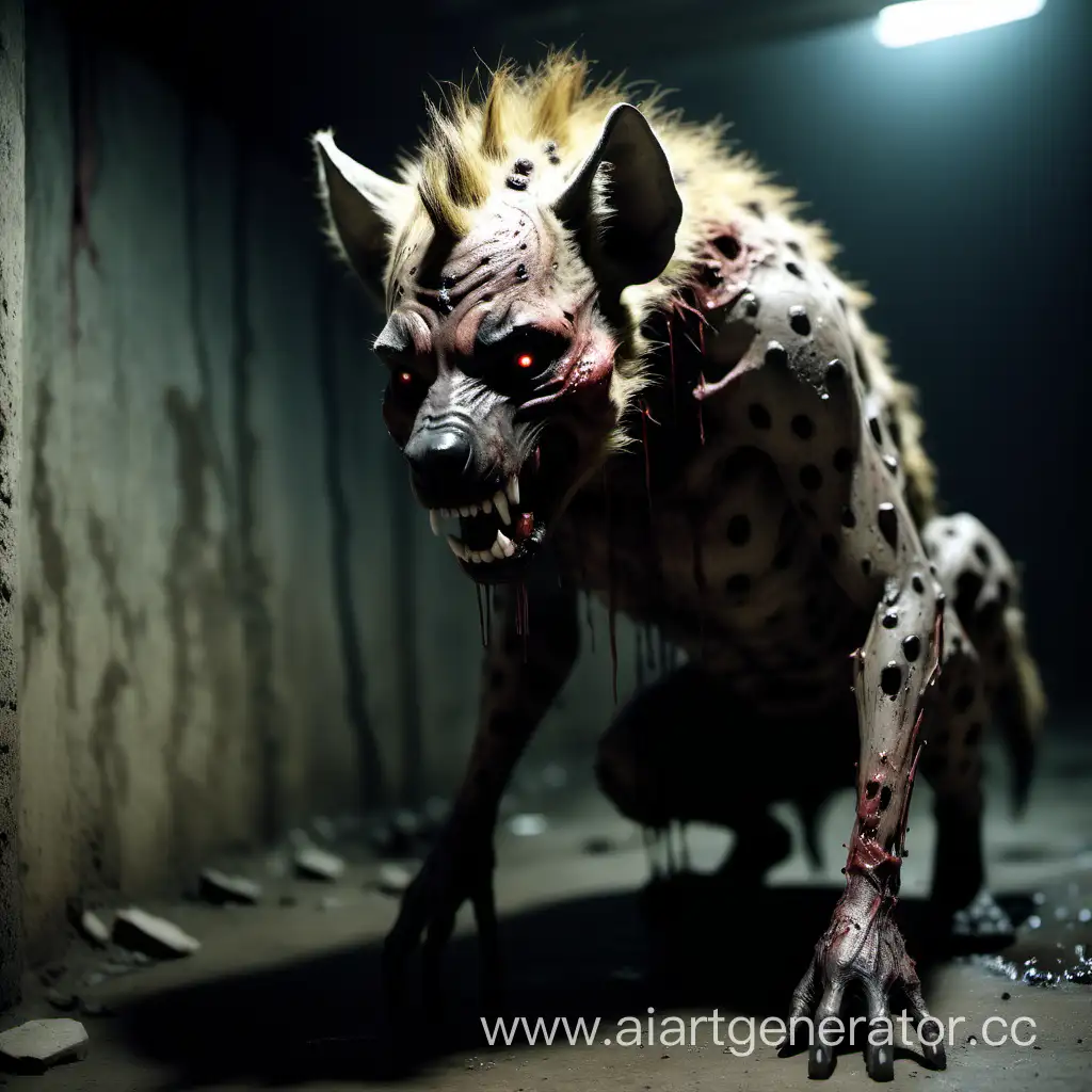 Sinister-Humanoid-Hyena-with-Wounded-Appearance-in-Sewer-Lair