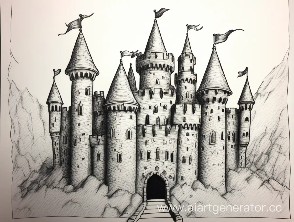 Simple-Castle-Drawing-Tutorial-for-6th-Graders