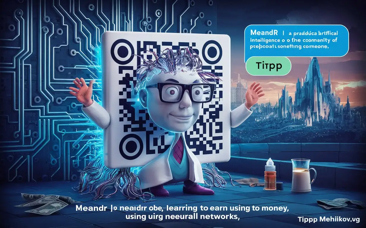 The QR code has learned to earn on neural networks, on the example I will show how to earn a lot of money from diligence..., Meander | meander, Paradoxical artificial intelligence of the community of professionals in the development of something from someone, etc. :), © Melnikov.VG, melnikov.vg, https://pay.cloudtips.ru/p/cb63eb8f ^^^