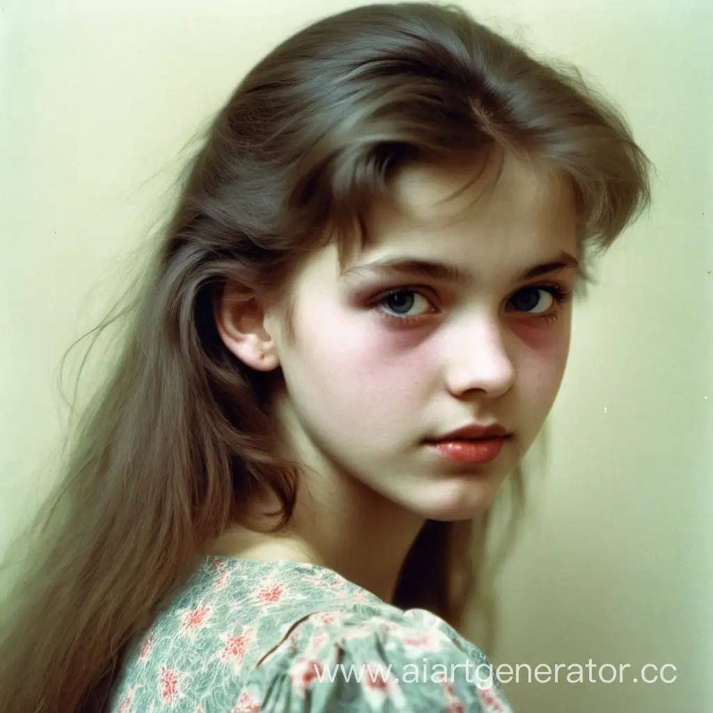 The girl is beautiful 18 years old from the USSR in the 80s and 90s