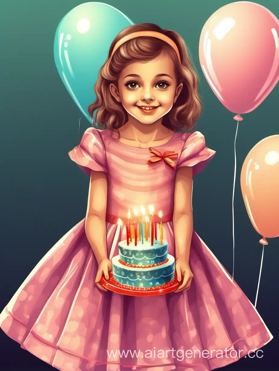 Adorable-Birthday-Girl-Presents-Gift-at-Party-in-Elegant-Dress