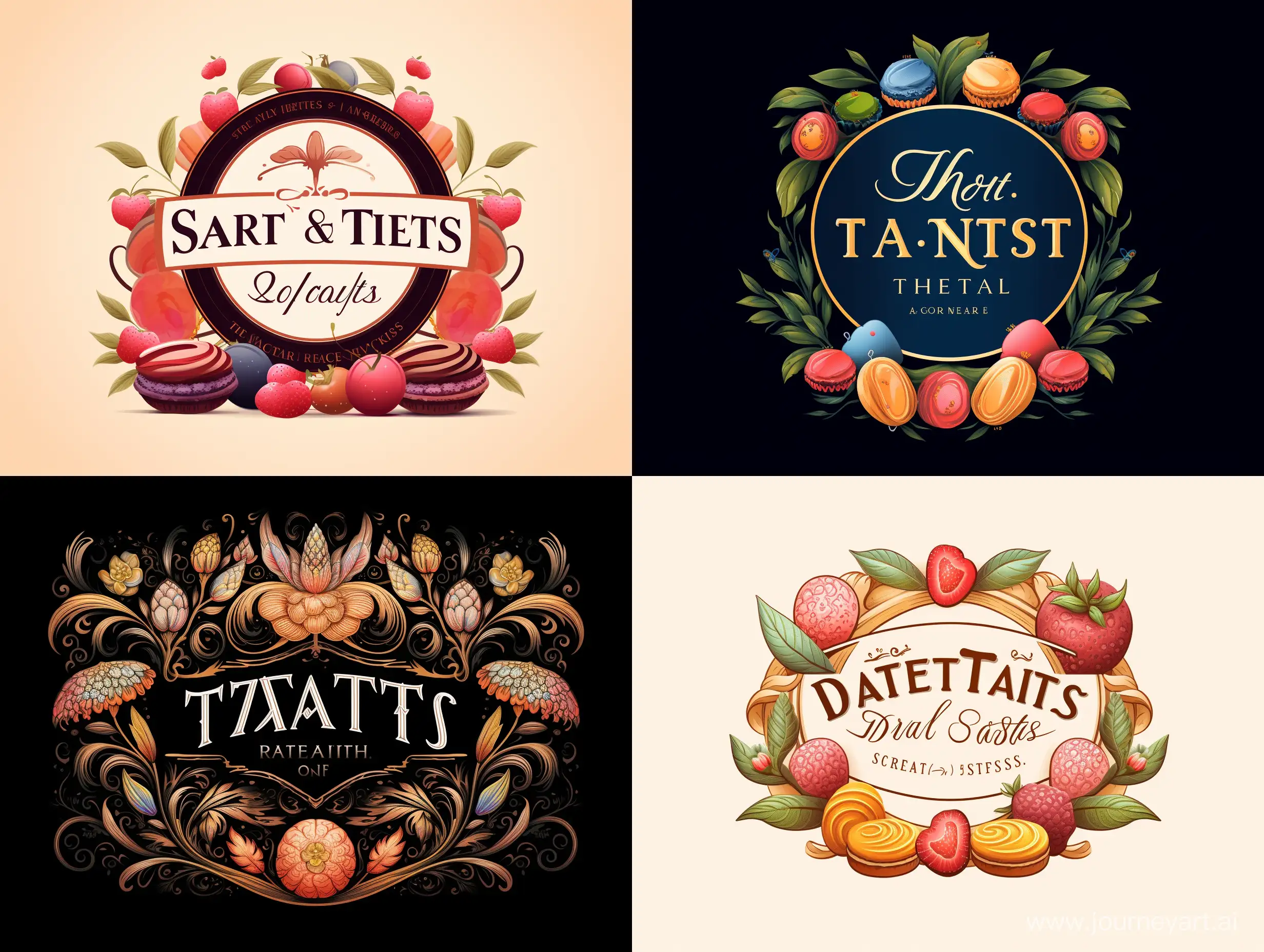 a professional logo about a tartes and patisserie and the name of it sweet tarts