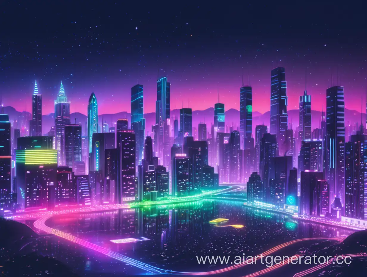 Vibrant-Night-Cityscape-Illuminated-by-Neon-Lights