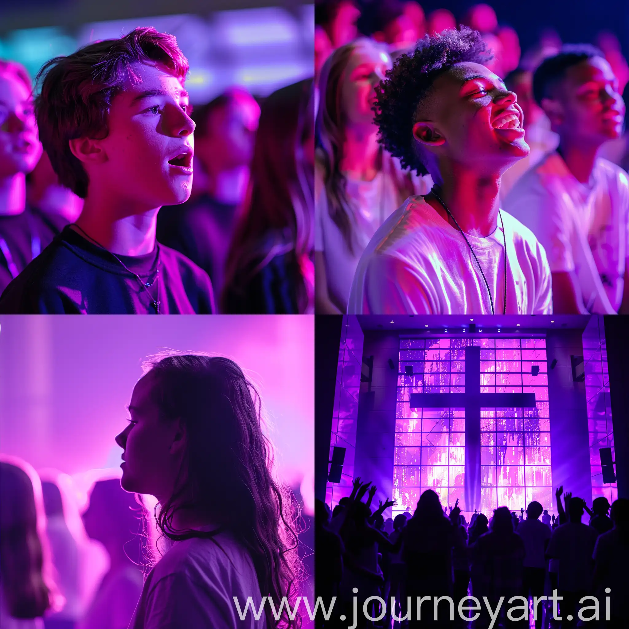 Youth-Ministry-in-the-Protestant-Church-with-Purple-Lighting