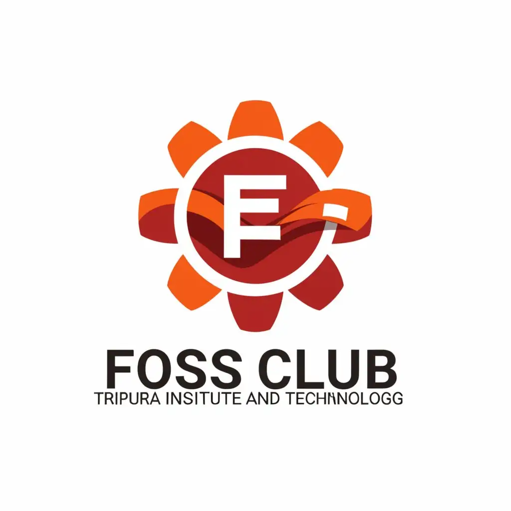 a logo design,with the text "FOSS CLUB, Tripura Institute of Technology", main symbol:Gear,Moderate,be used in Technology industry,clear background