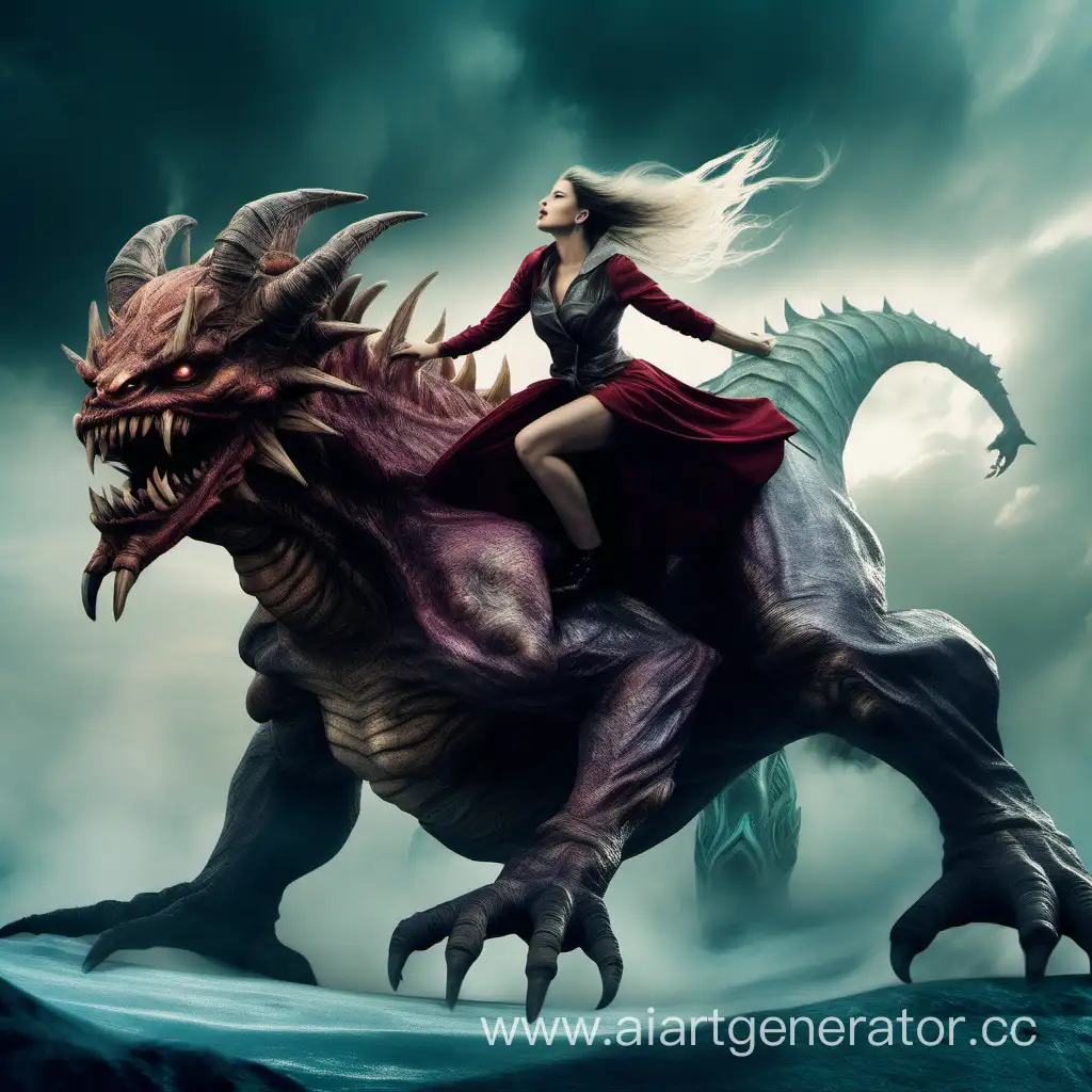 Fantasy-Woman-Riding-Majestic-Monster