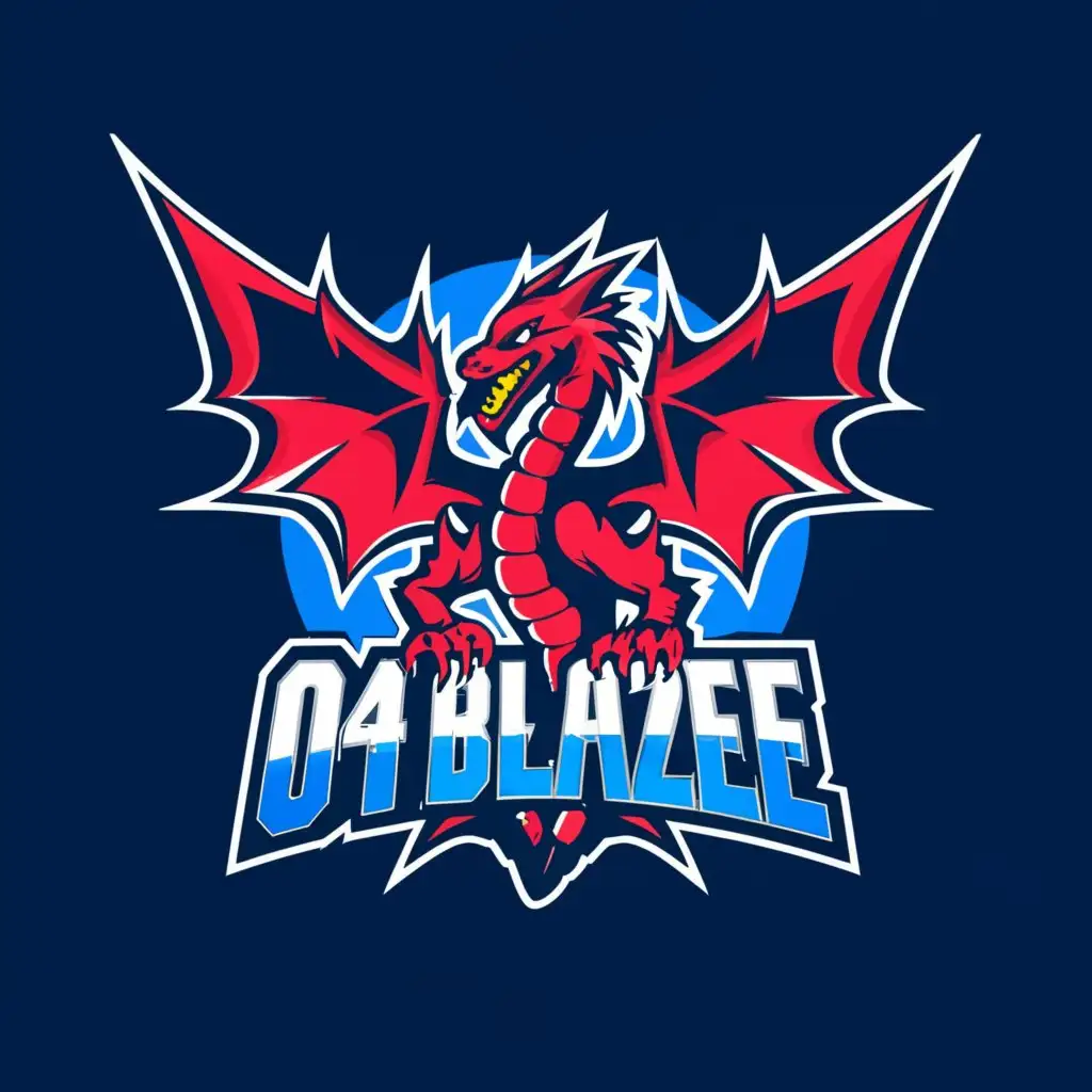 a logo design,with the text "04Blazee", main symbol:Red Dragon,Moderate,clear background