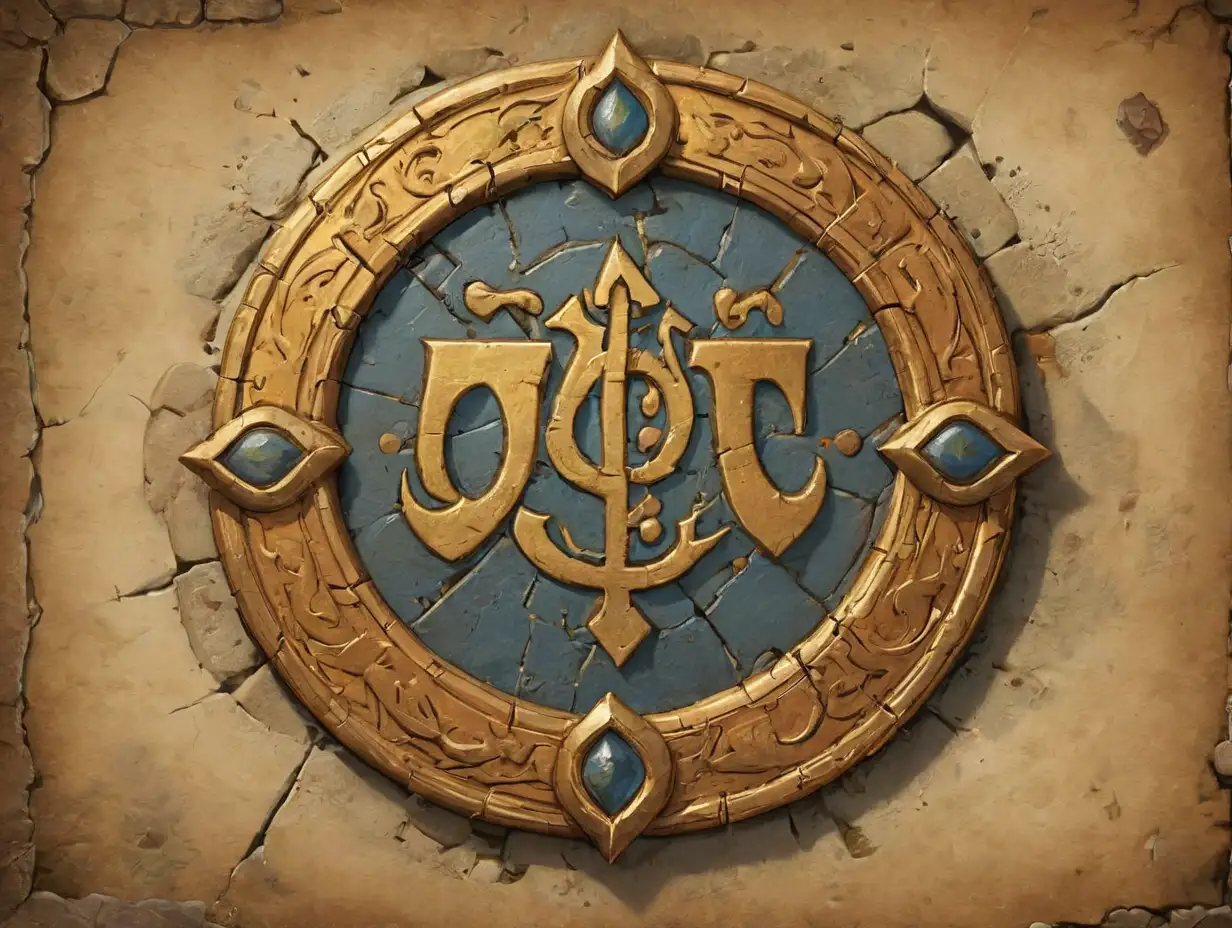 Logo, UNCHARTED, no people, in theme of Ultima online