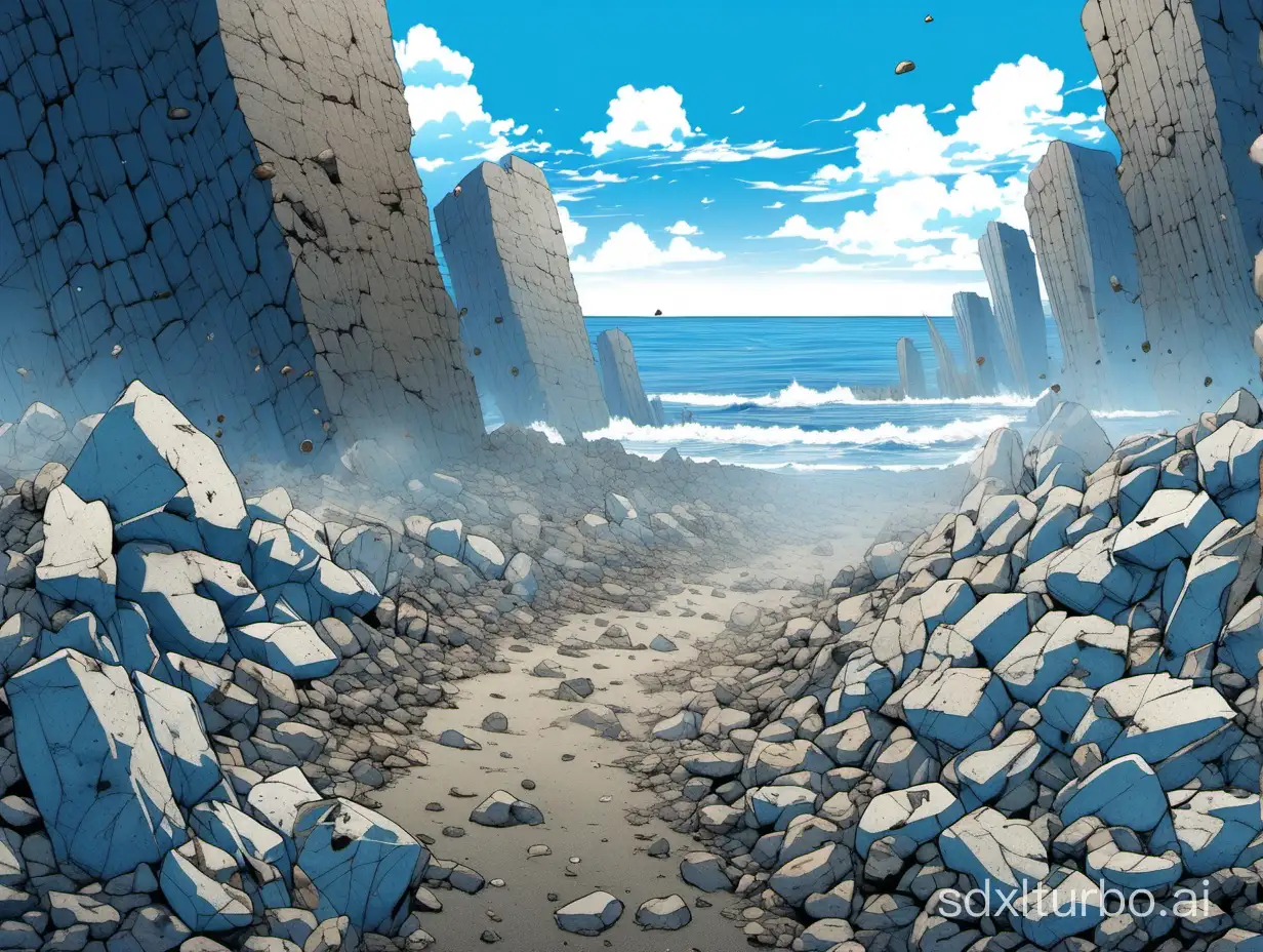 Anime-Style-Blue-Dust-Wave-with-Rocks-and-Stones