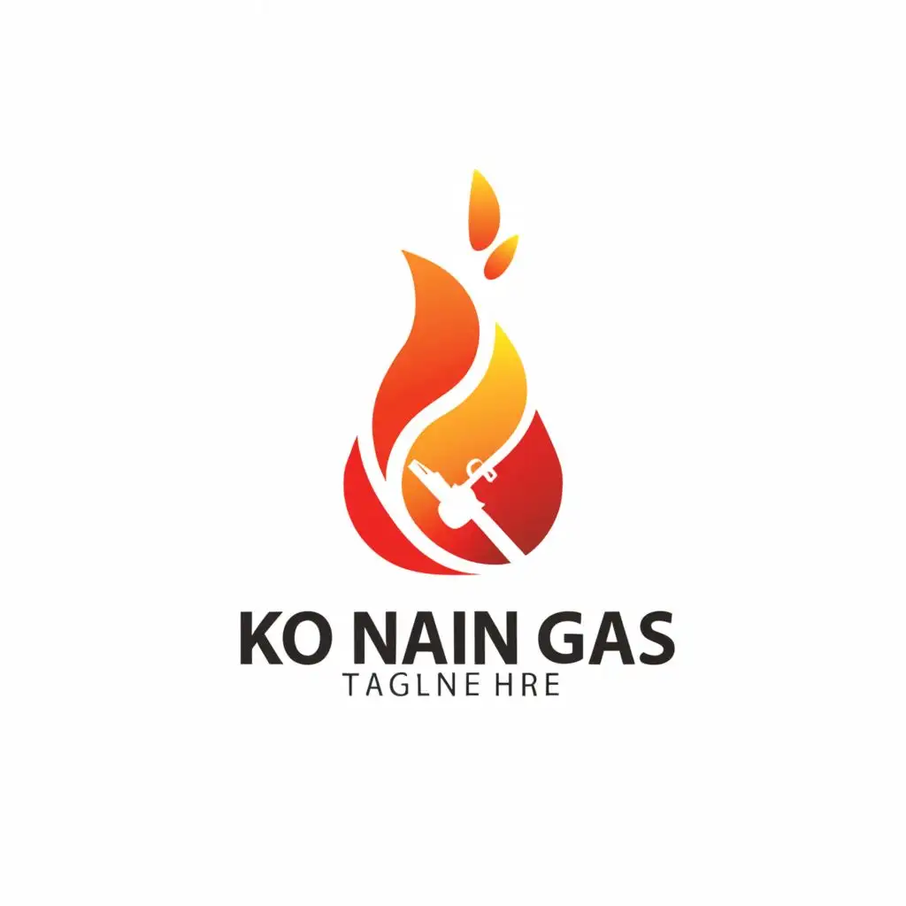 a logo design,with the text "Ko Naing Gas ", main symbol:Flame, gas cylinder, pot...,Moderate,be used in Retail industry,clear background