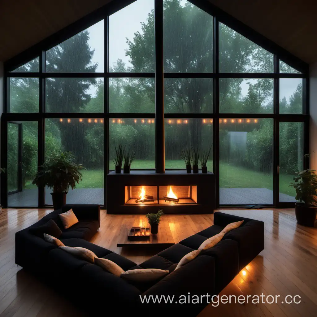 Cozy-Evening-in-Modern-Living-Room-with-Fireplace-and-Panoramic-Windows