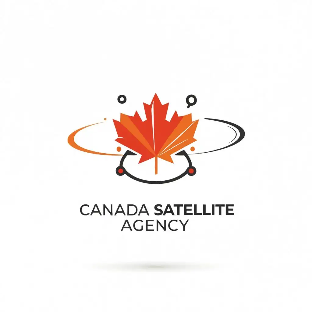 a logo design,with the text "canada satellite agency", main symbol:satellite canada maple leaf space,Minimalistic,be used in Technology industry,clear background