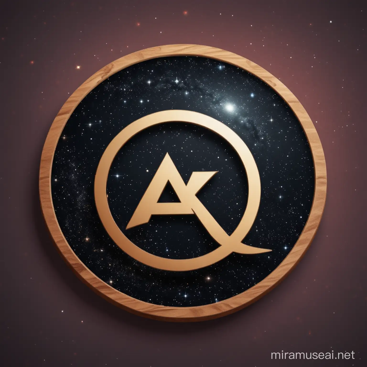 create a logo - AK (Describtion - Ak latter in the round shape with the space background)